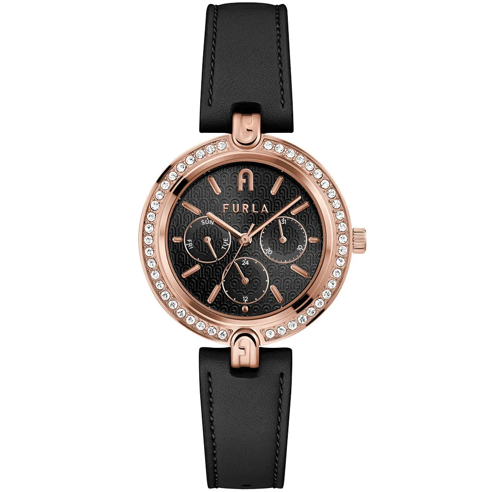 Furla WW00030002L3 Logo Black leather Womens Watch 