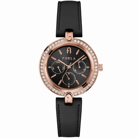 Furla WW00030002L3 Logo Black leather Womens Watch 