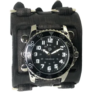 FWB257K Nemesis night super glow index 3 strips vintage leather cuff mens watch 