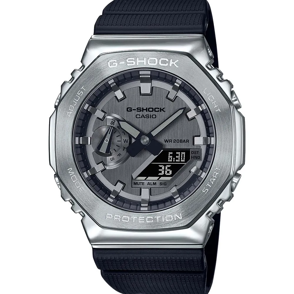 G-Shock GM2100-1A Metal Covered Silver 'CasiOak' 