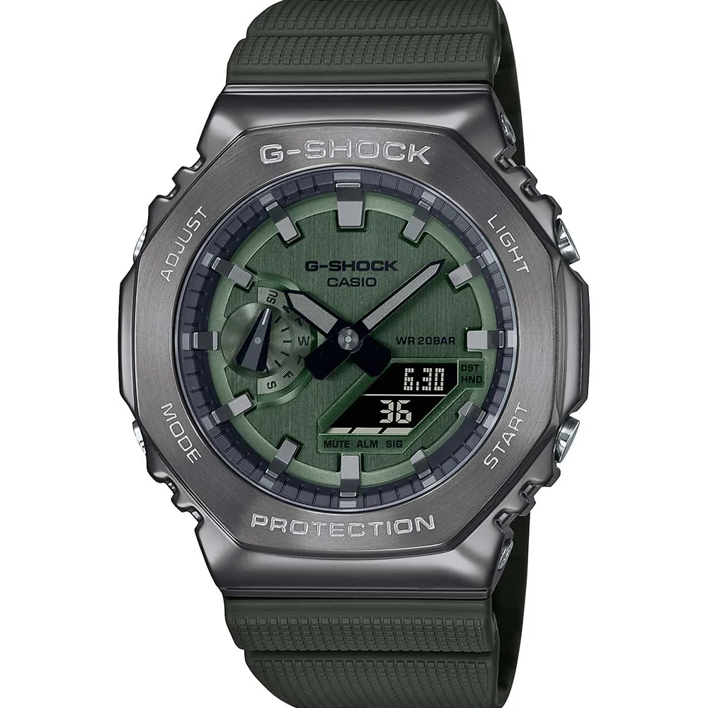 G-Shock GM2100B-3A Green Metal Covered 'CasiOak' 