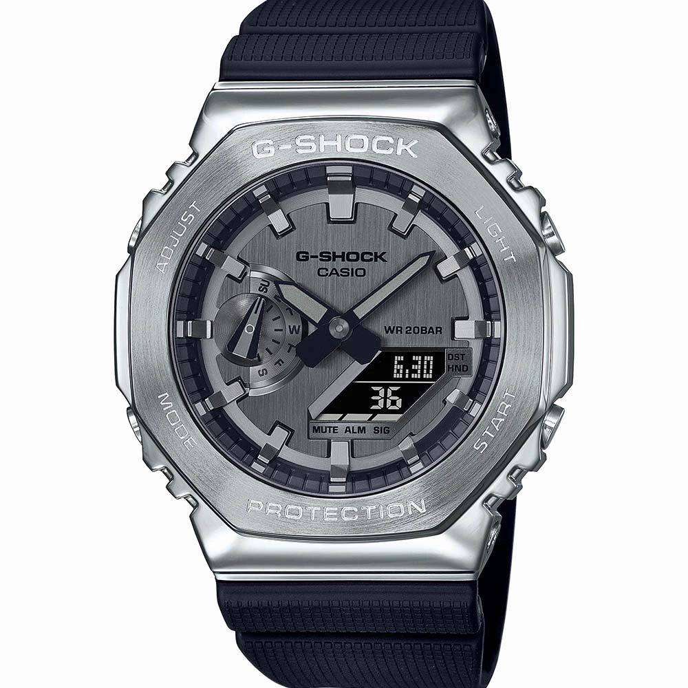 G-Shock GM2100-1A Metal Covered Silver 'CasiOak' 