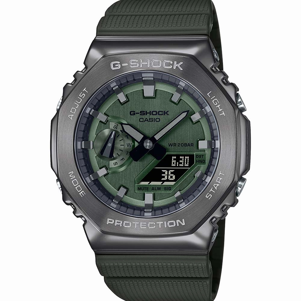 G-Shock GM2100B-3A Green Metal Covered 'CasiOak' 