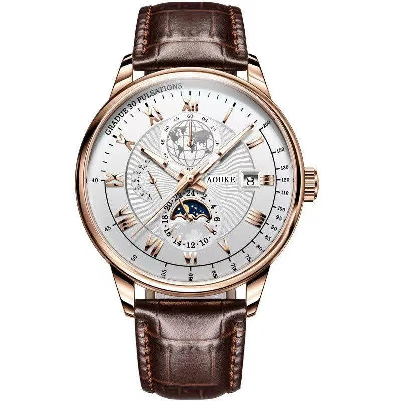 Genuine Leather Watch Men's Luminous Calendar Quartz