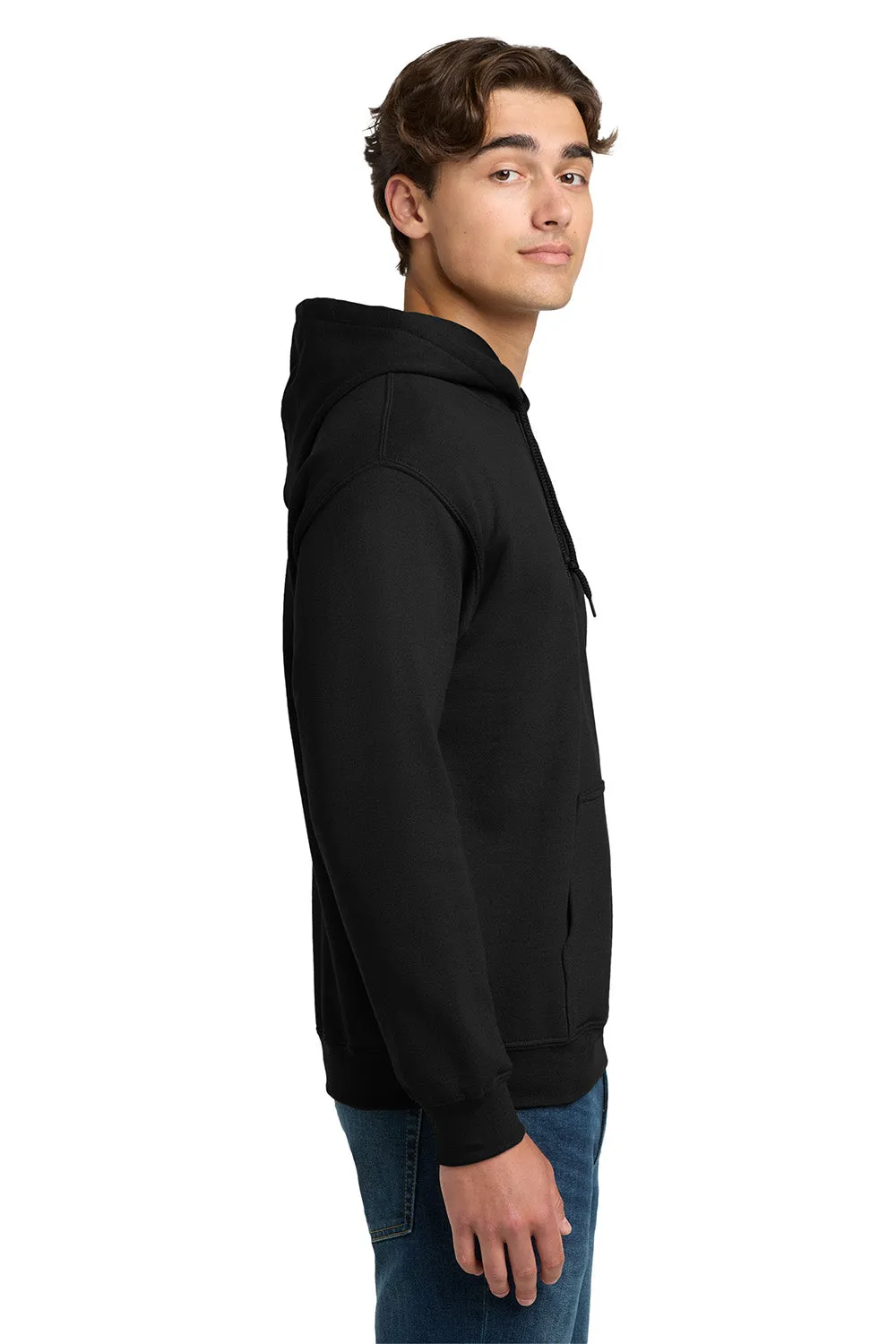 Gildan Mens DryBlend Moisture Wicking Hooded Sweatshirt Hoodie w/ Pouch Pocket - Black