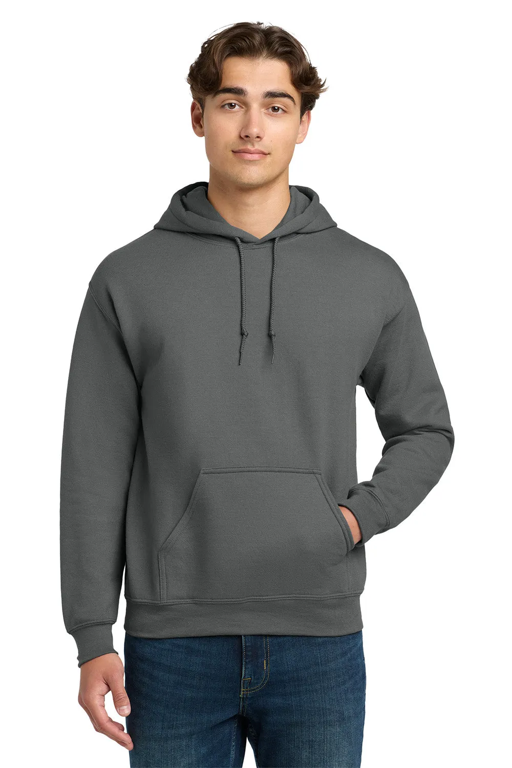 Gildan Mens DryBlend Moisture Wicking Hooded Sweatshirt Hoodie w/ Pouch Pocket - Charcoal Grey  Affordable Clothing Gildan