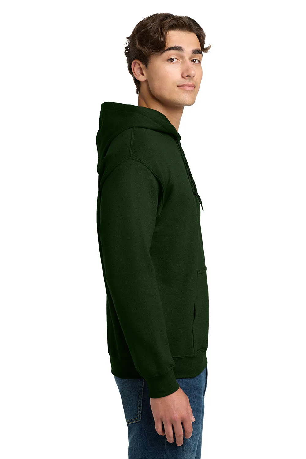Gildan Mens DryBlend Moisture Wicking Hooded Sweatshirt Hoodie w/ Pouch Pocket - Forest Green  Affordable Clothing Gildan