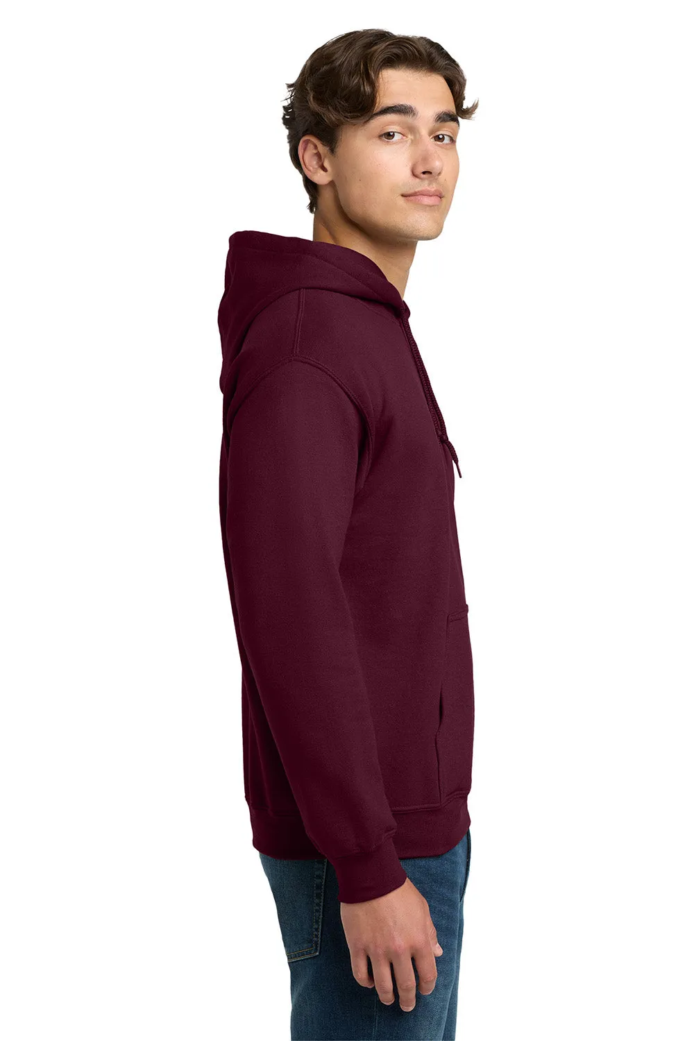 Gildan Mens DryBlend Moisture Wicking Hooded Sweatshirt Hoodie w/ Pouch Pocket - Maroon