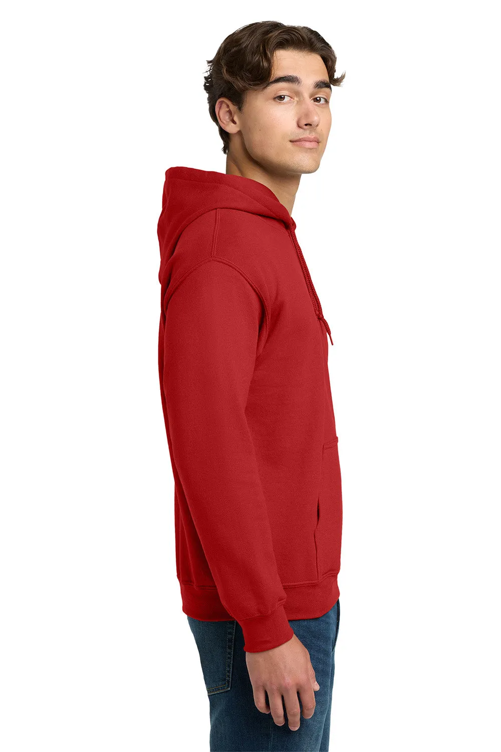 Gildan Mens DryBlend Moisture Wicking Hooded Sweatshirt Hoodie w/ Pouch Pocket - Red  Affordable Clothing Gildan