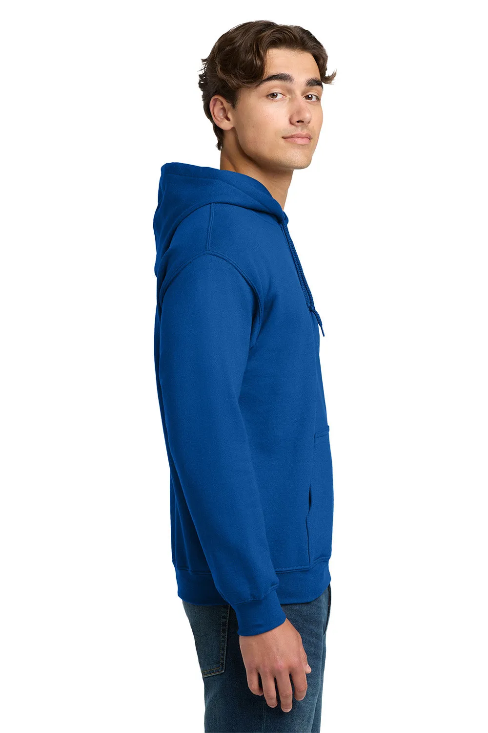 Gildan Mens DryBlend Moisture Wicking Hooded Sweatshirt Hoodie w/ Pouch Pocket - Royal Blue  Affordable Clothing Gildan