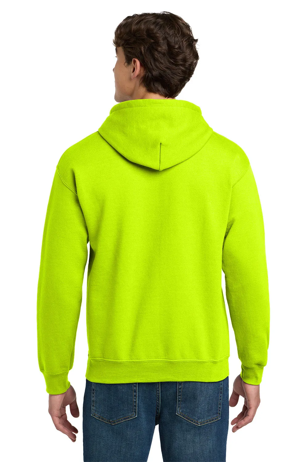 Gildan Mens DryBlend Moisture Wicking Hooded Sweatshirt Hoodie w/ Pouch Pocket - Safety Green
