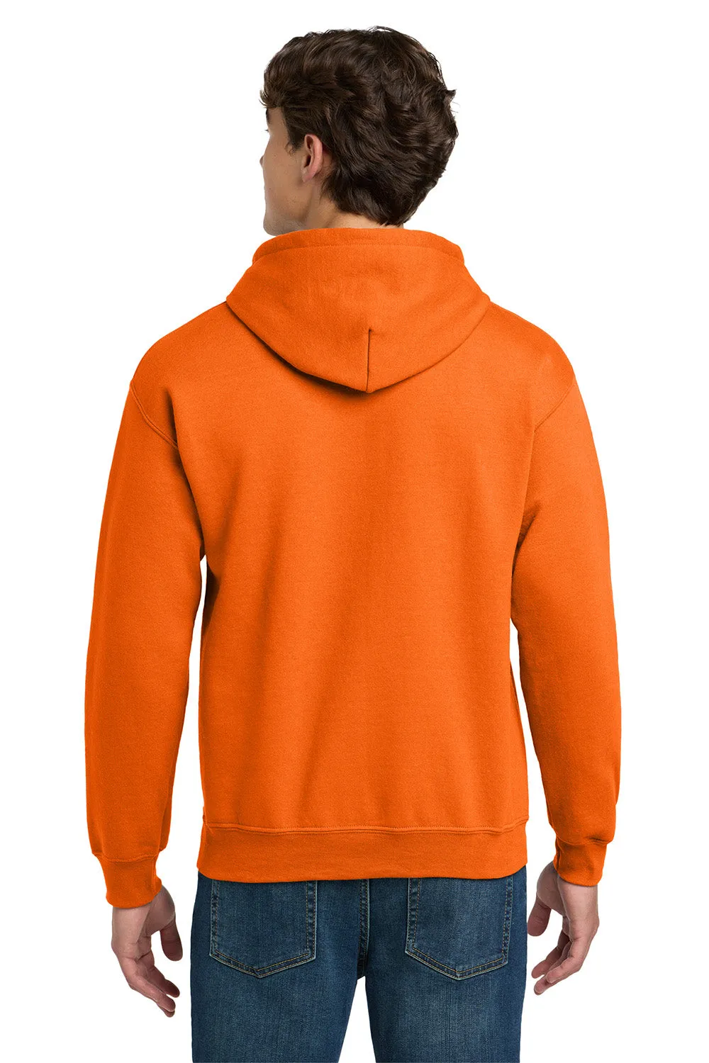 Gildan Mens DryBlend Moisture Wicking Hooded Sweatshirt Hoodie w/ Pouch Pocket - Safety Orange  Affordable Clothing Gildan