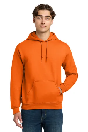Gildan Mens DryBlend Moisture Wicking Hooded Sweatshirt Hoodie w/ Pouch Pocket - Safety Orange  Affordable Clothing Gildan