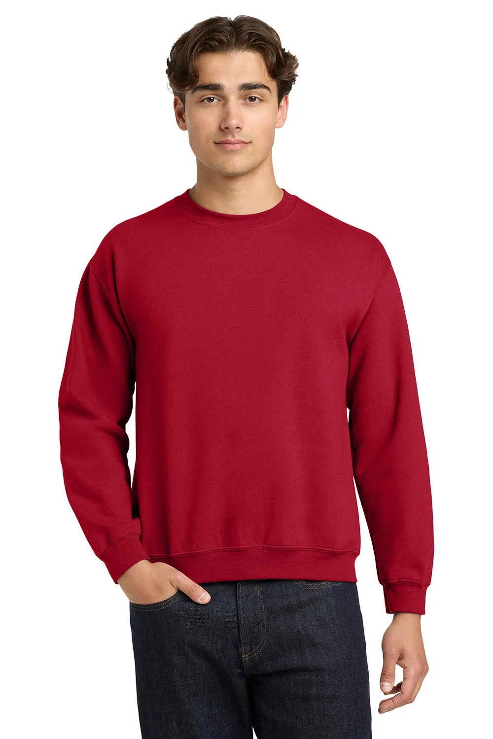 Gildan Mens Pill Resistant Fleece Crewneck Sweatshirt - Cherry Red