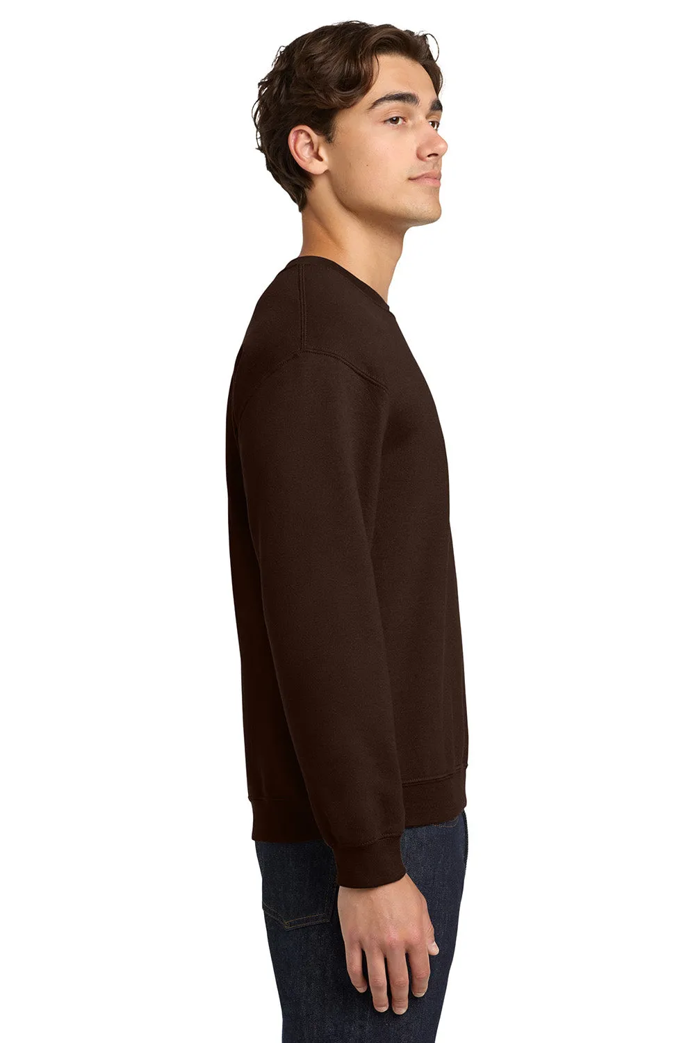 Gildan Mens Pill Resistant Fleece Crewneck Sweatshirt - Dark Chocolate Brown