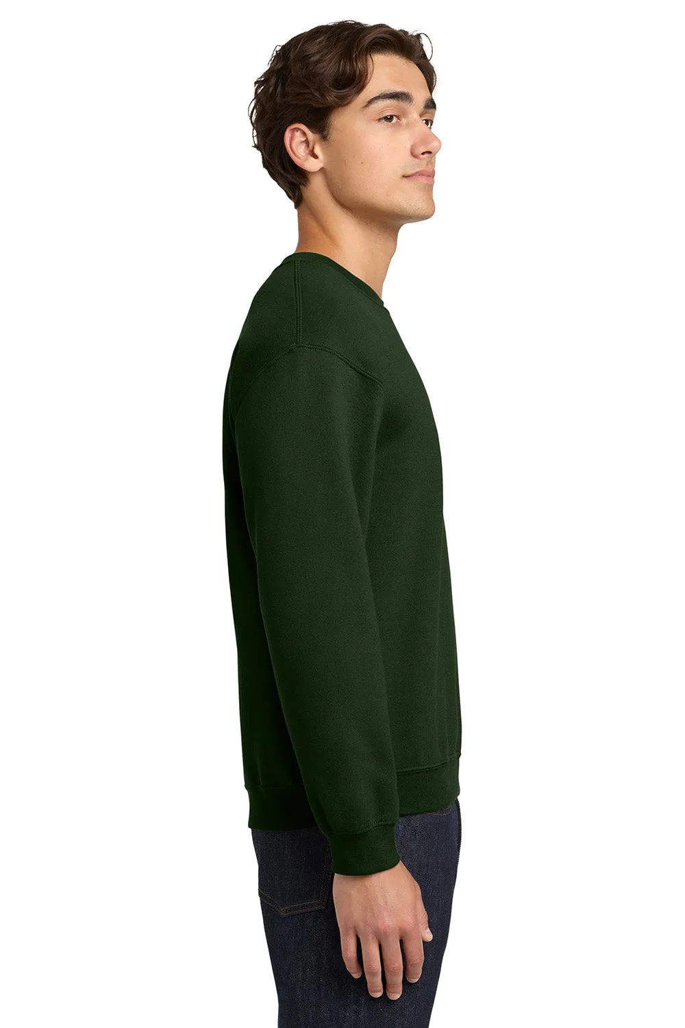 Gildan Mens Pill Resistant Fleece Crewneck Sweatshirt - Forest Green