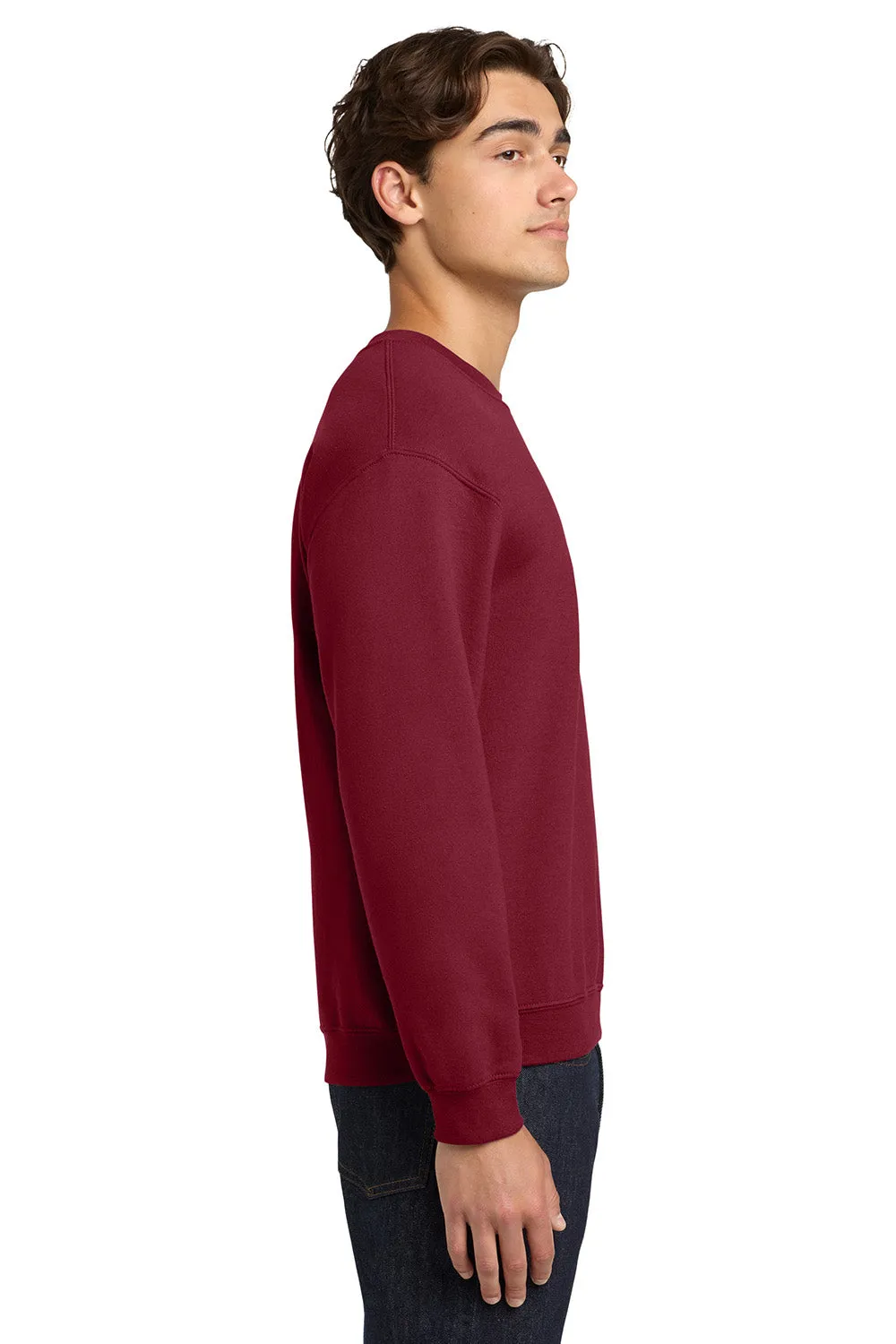 Gildan Mens Pill Resistant Fleece Crewneck Sweatshirt - Garnet Red  Affordable Clothing Gildan
