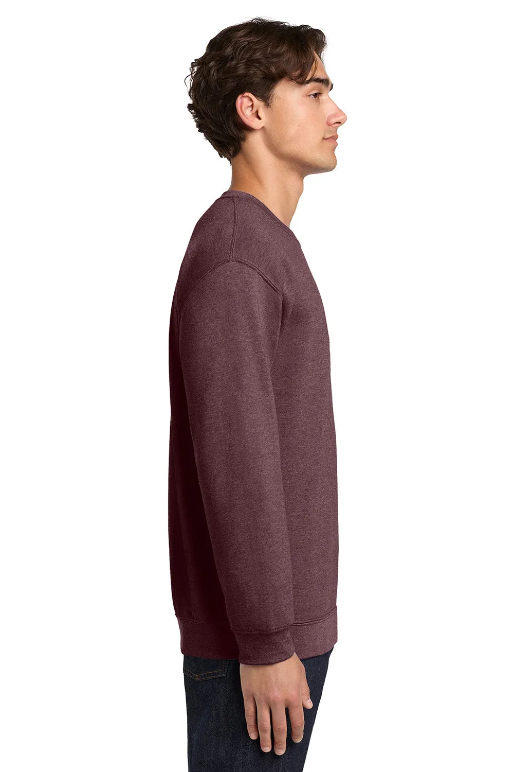 Gildan Mens Pill Resistant Fleece Crewneck Sweatshirt - Heather Dark Maroon