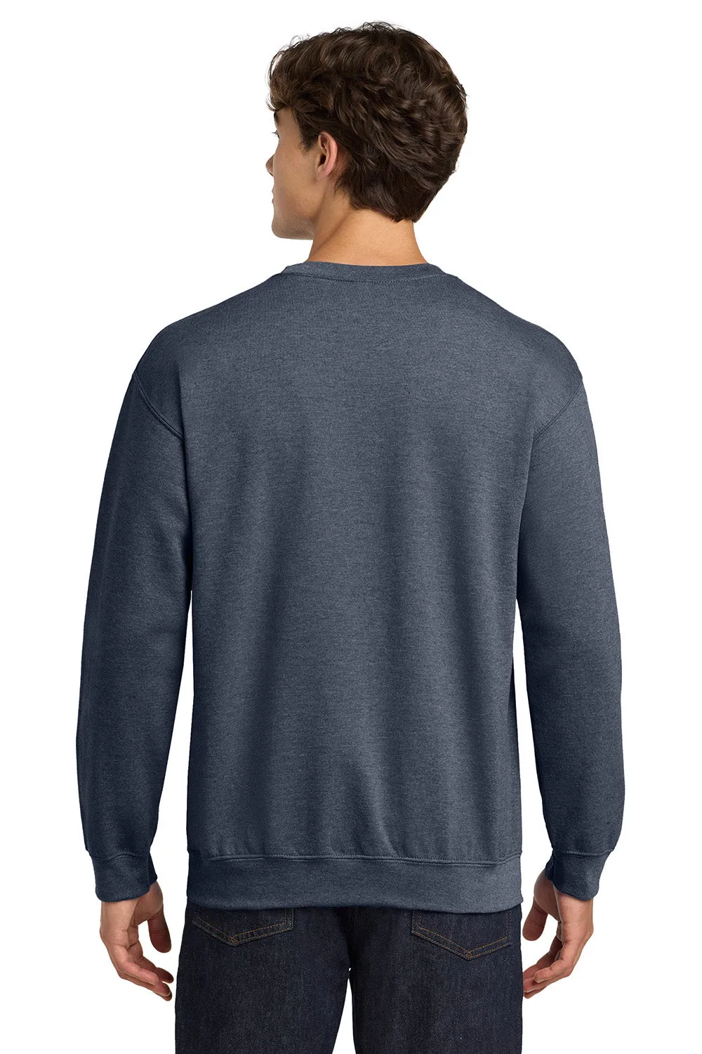 Gildan Mens Pill Resistant Fleece Crewneck Sweatshirt - Heather Dark Navy Blue
