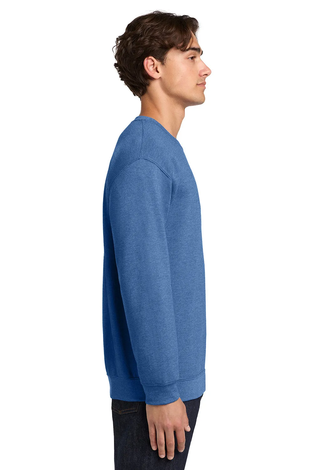 Gildan Mens Pill Resistant Fleece Crewneck Sweatshirt - Heather Royal Blue  Affordable Clothing Gildan