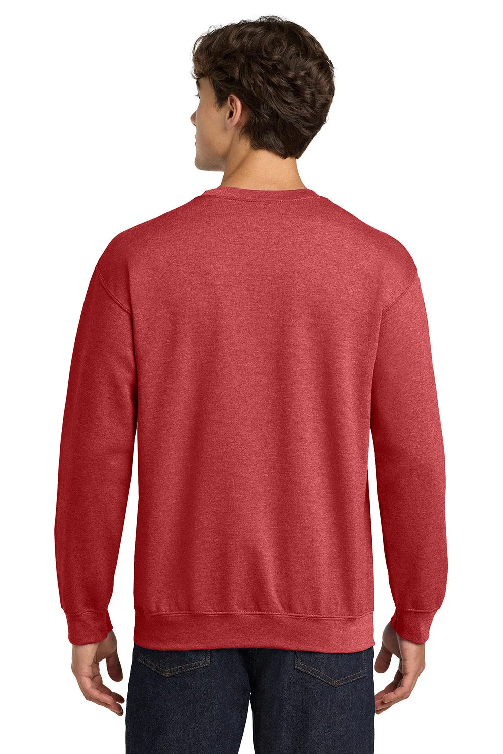 Gildan Mens Pill Resistant Fleece Crewneck Sweatshirt - Heather Scarlet Red