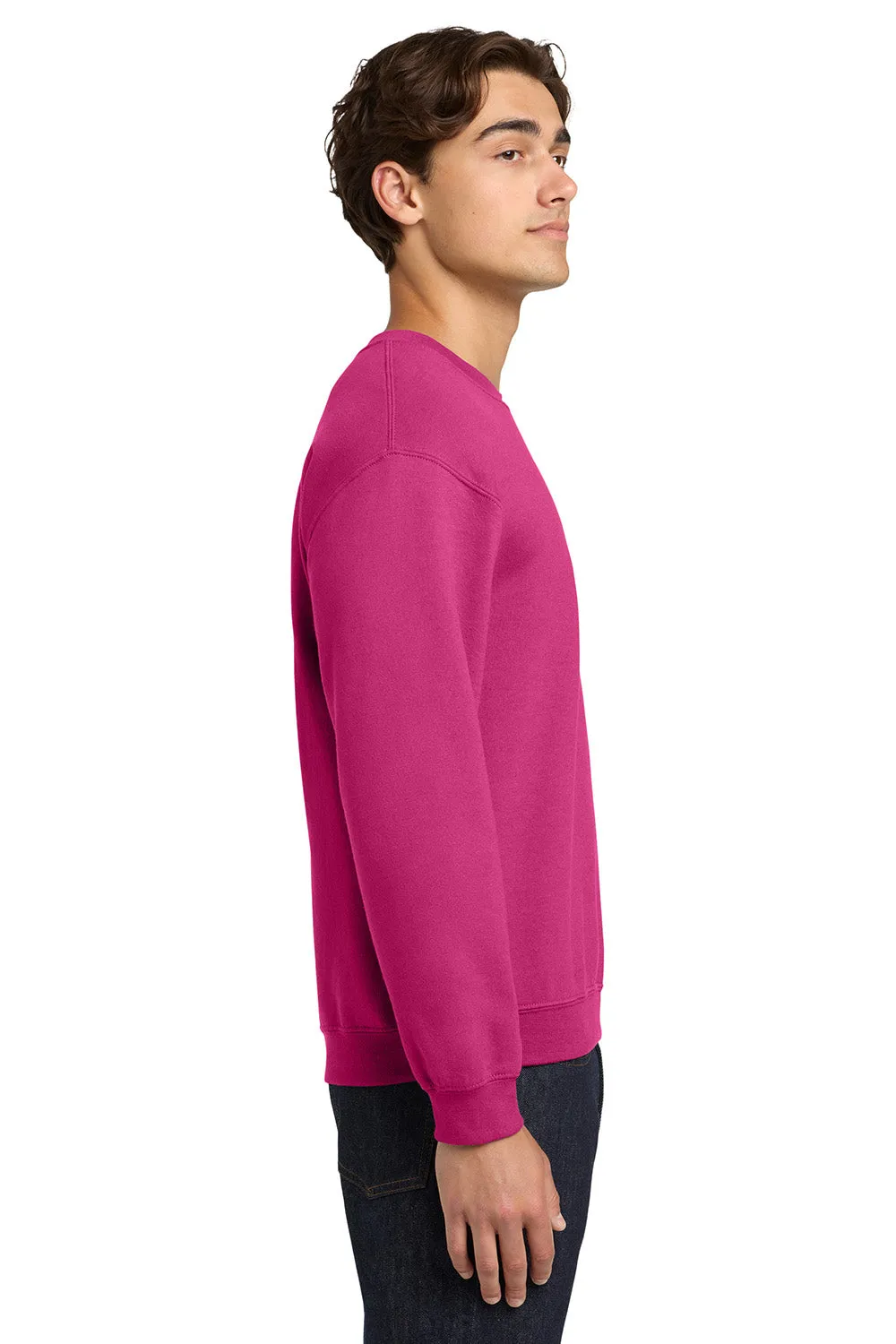 Gildan Mens Pill Resistant Fleece Crewneck Sweatshirt - Heliconia Pink