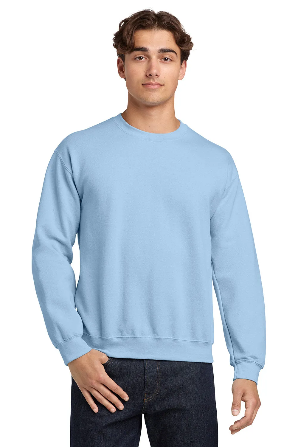 Gildan Mens Pill Resistant Fleece Crewneck Sweatshirt - Light Blue
