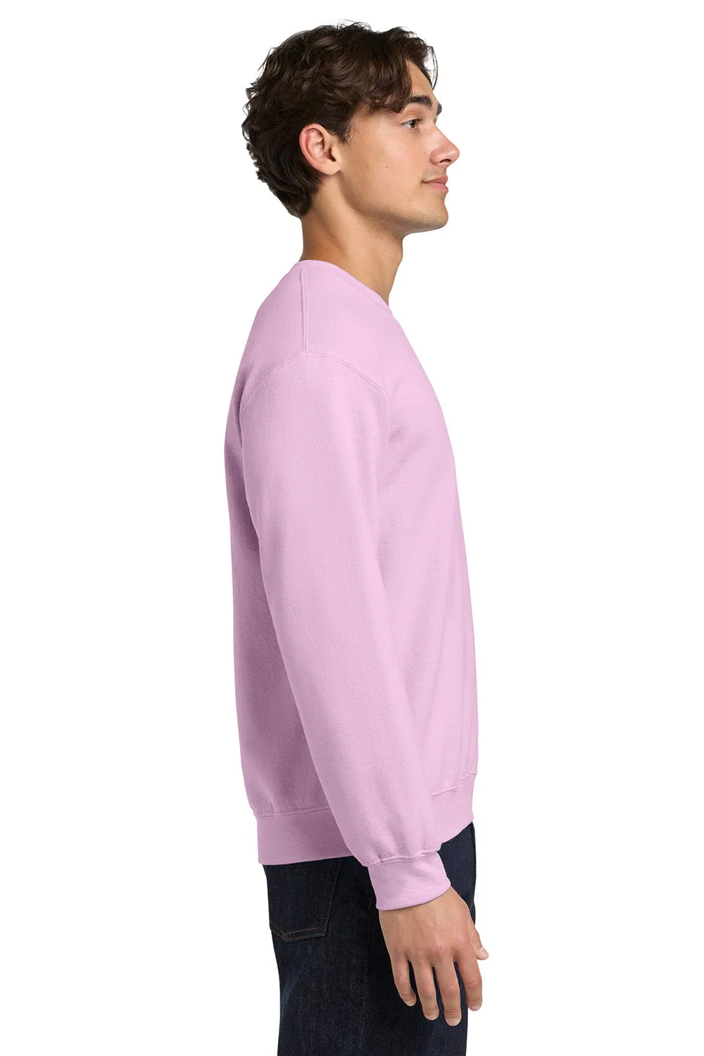 Gildan Mens Pill Resistant Fleece Crewneck Sweatshirt - Light Pink