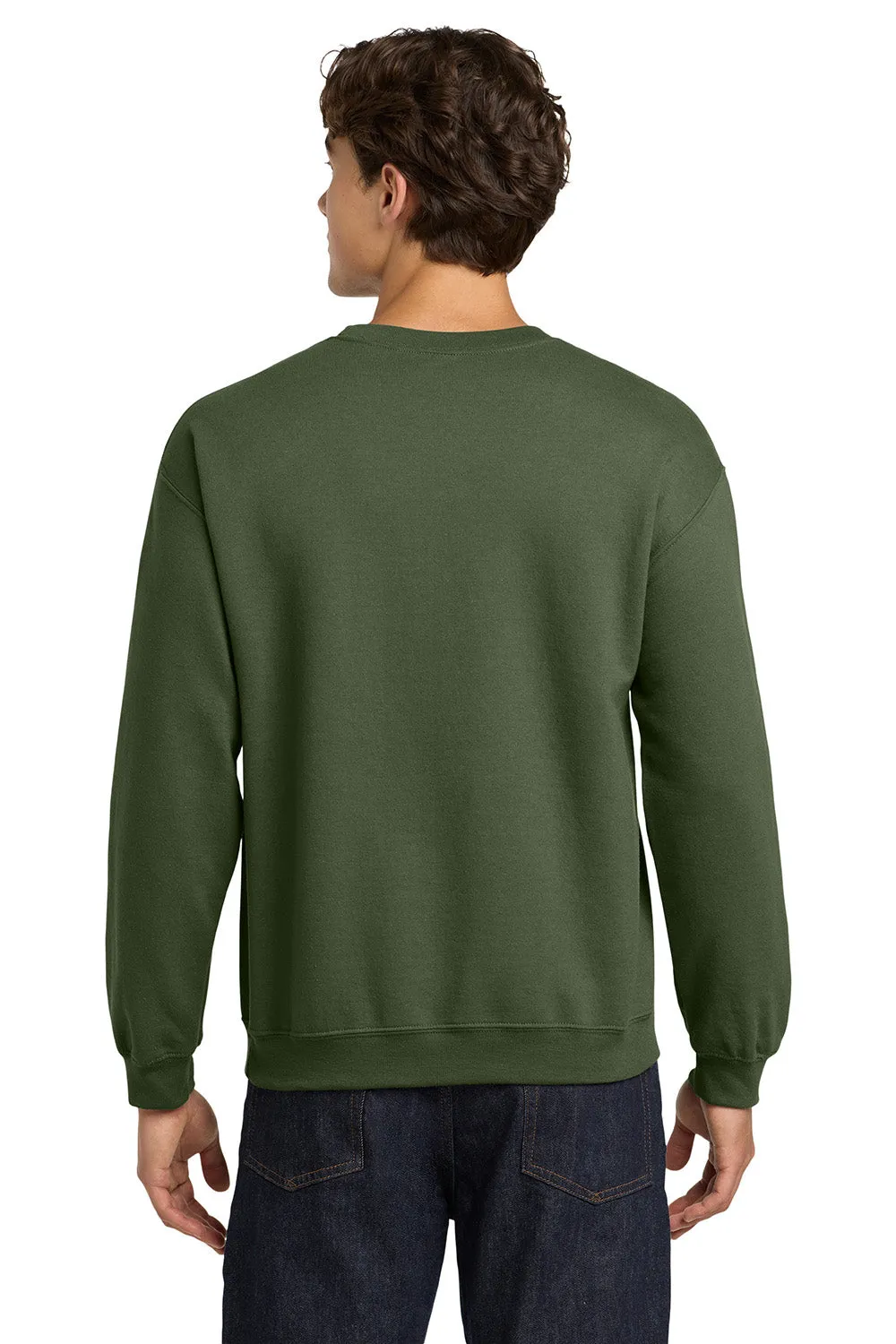 Gildan Mens Pill Resistant Fleece Crewneck Sweatshirt - Military Green