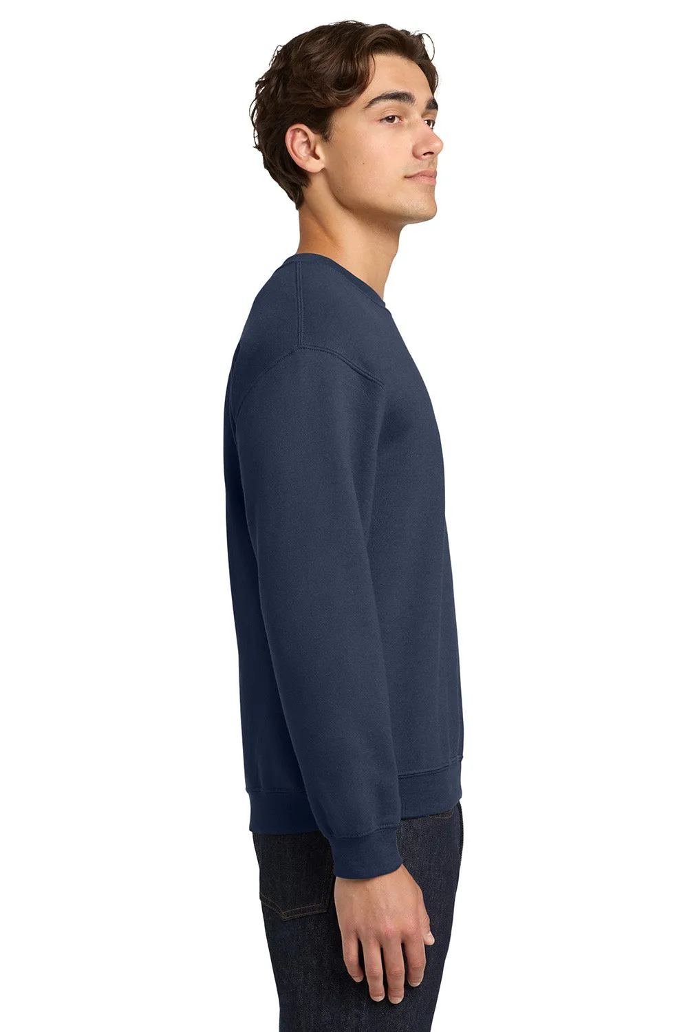 Gildan Mens Pill Resistant Fleece Crewneck Sweatshirt - Navy Blue  Affordable Clothing Gildan