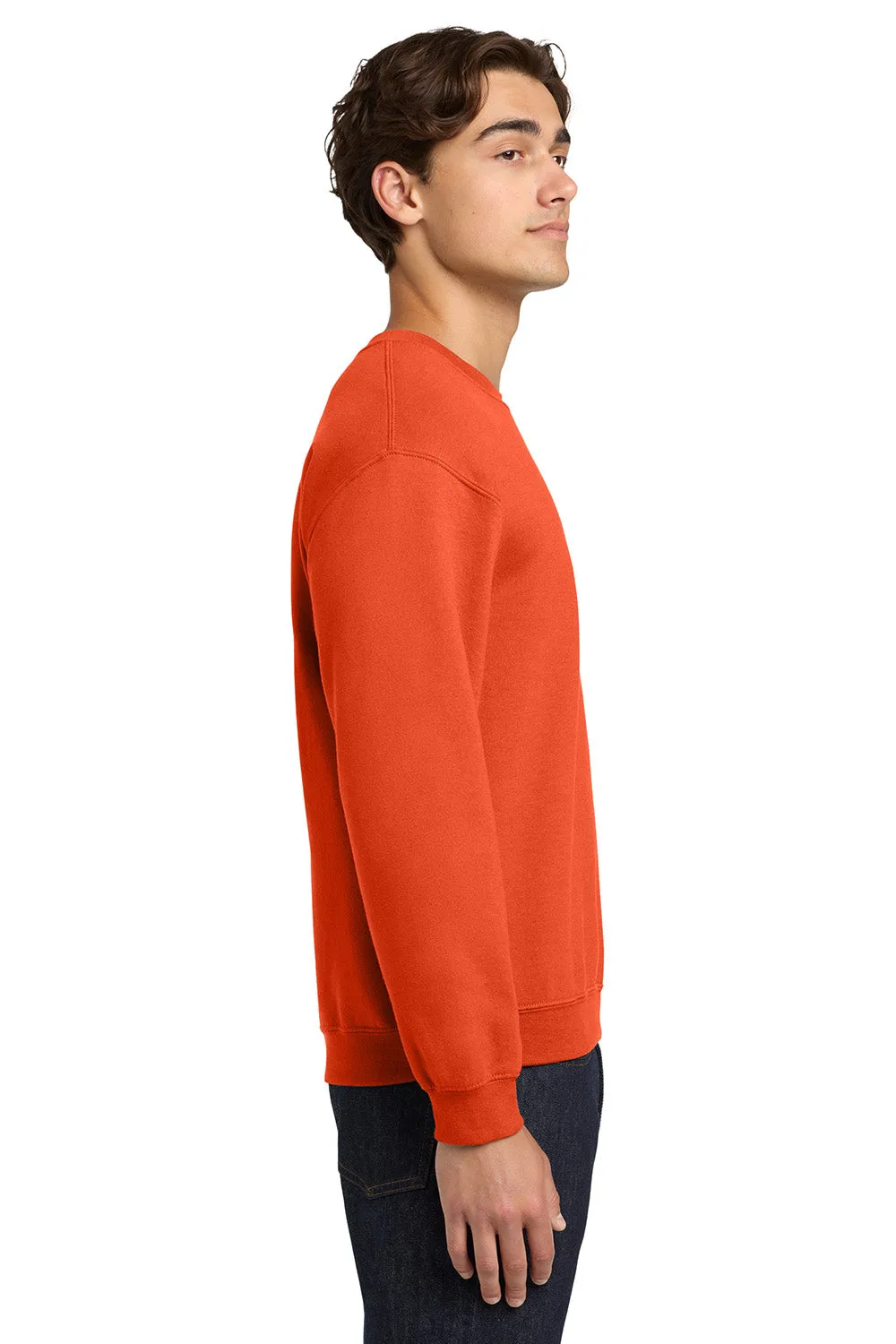 Gildan Mens Pill Resistant Fleece Crewneck Sweatshirt - Orange  Affordable Clothing Gildan