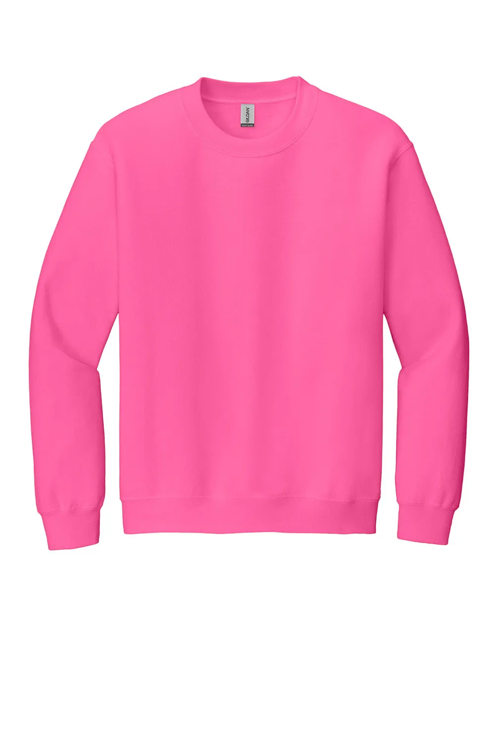 Gildan Mens Pill Resistant Fleece Crewneck Sweatshirt - Safety Pink