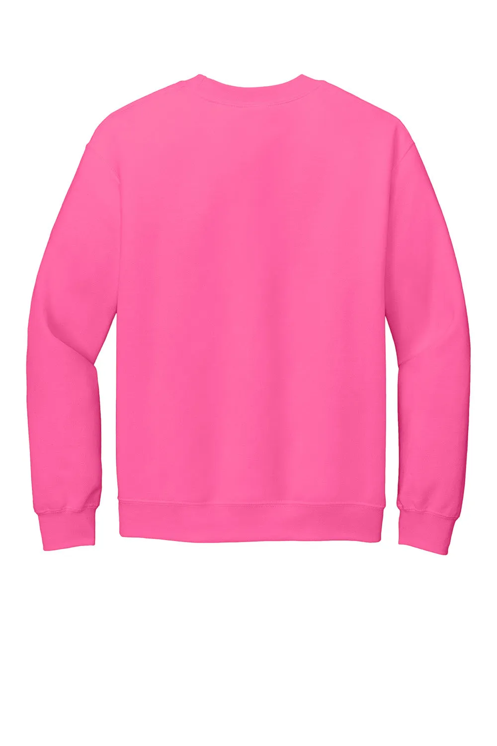 Gildan Mens Pill Resistant Fleece Crewneck Sweatshirt - Safety Pink