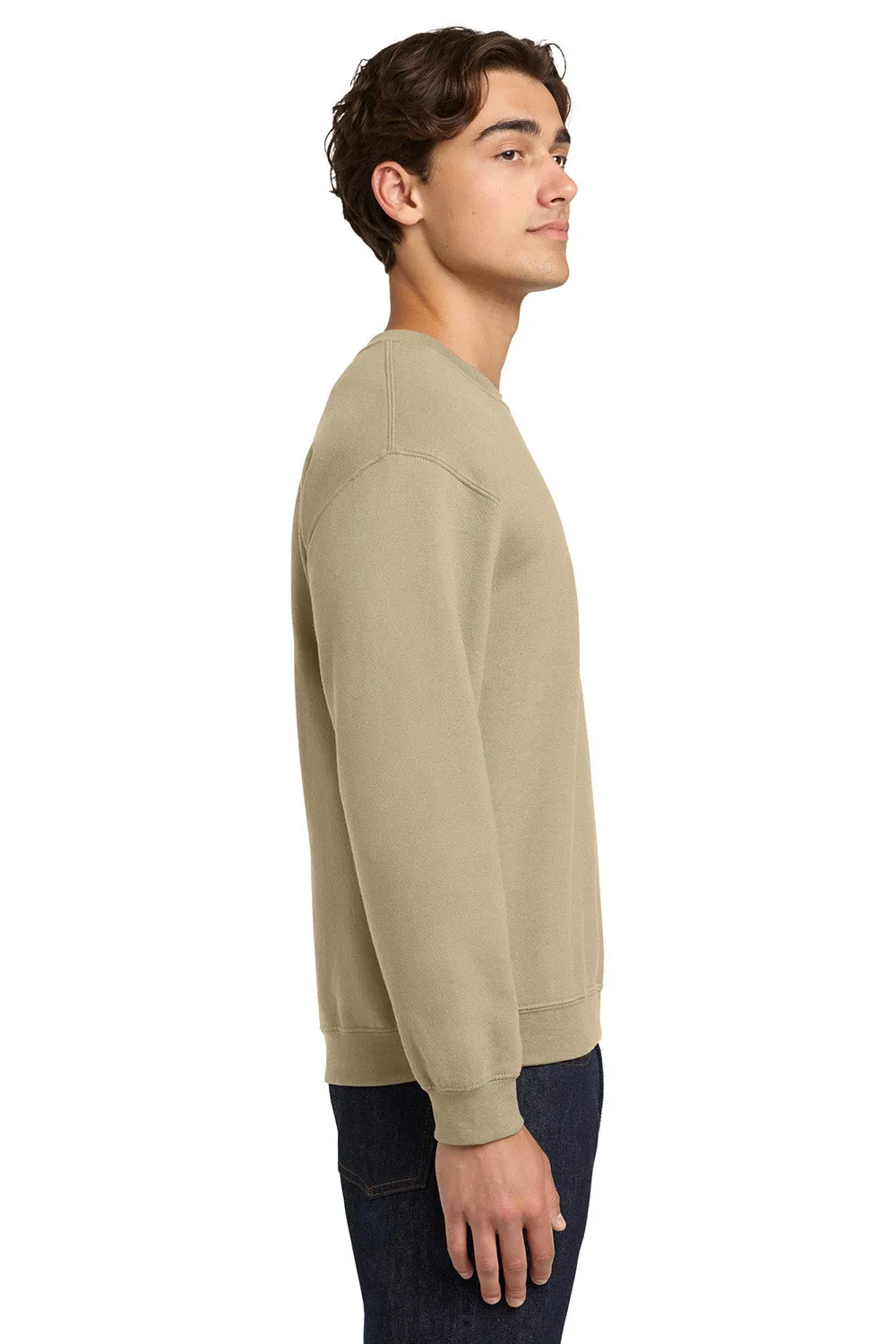 Gildan Mens Pill Resistant Fleece Crewneck Sweatshirt - Sand  Affordable Clothing Gildan