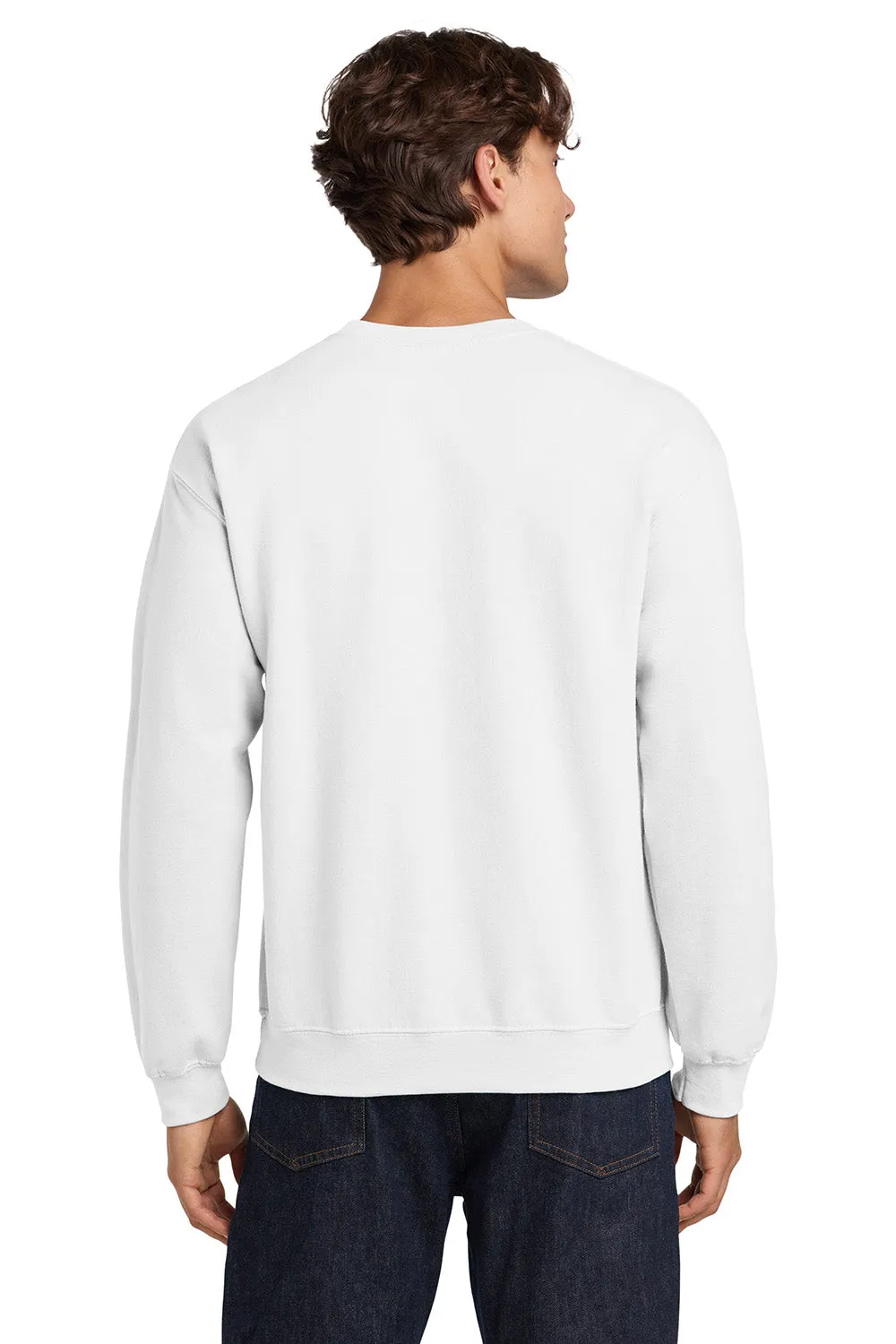 Gildan Mens Pill Resistant Fleece Crewneck Sweatshirt - White