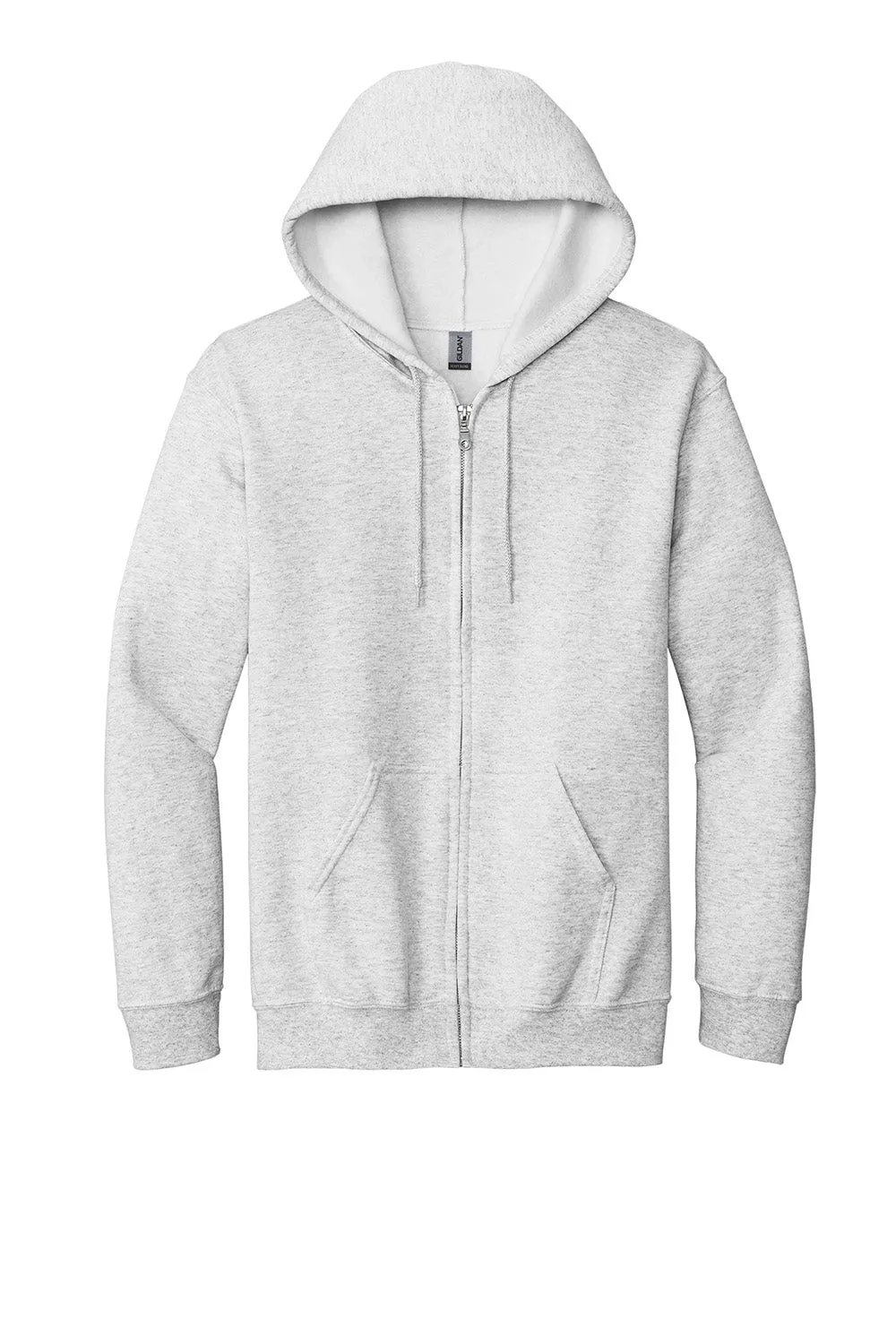 Gildan Mens Pill Resistant Full Zip Hooded Sweatshirt Hoodie w/ Pockets - Ash Grey