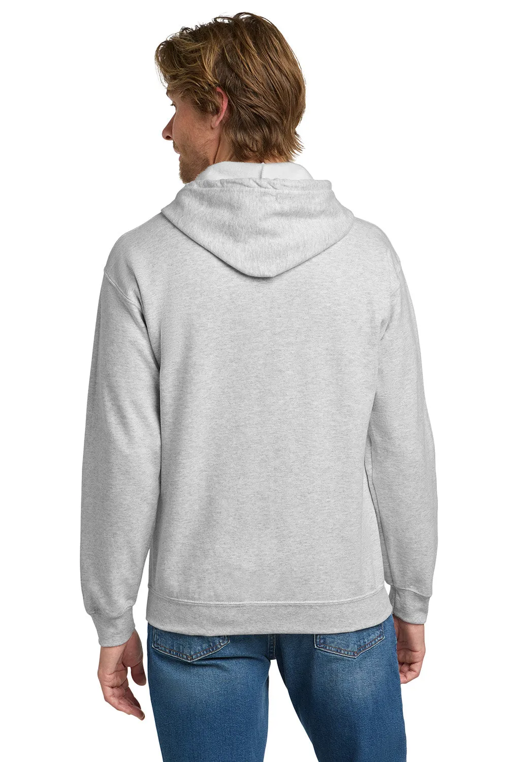 Gildan Mens Pill Resistant Full Zip Hooded Sweatshirt Hoodie w/ Pockets - Ash Grey