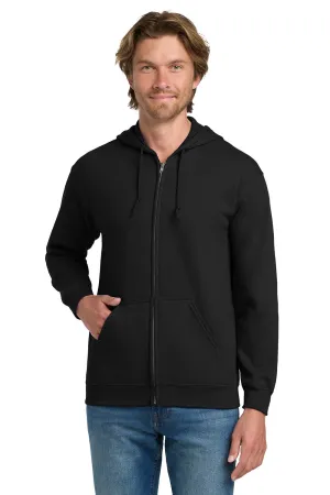Gildan Mens Pill Resistant Full Zip Hooded Sweatshirt Hoodie w/ Pockets - Black  Affordable Clothing Gildan