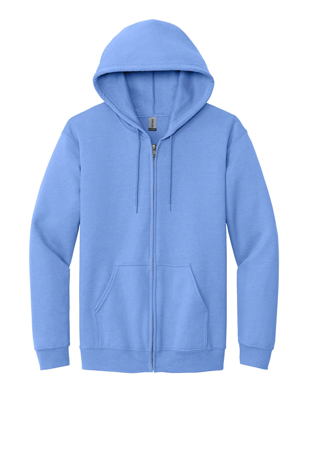 Gildan Mens Pill Resistant Full Zip Hooded Sweatshirt Hoodie w/ Pockets - Carolina Blue