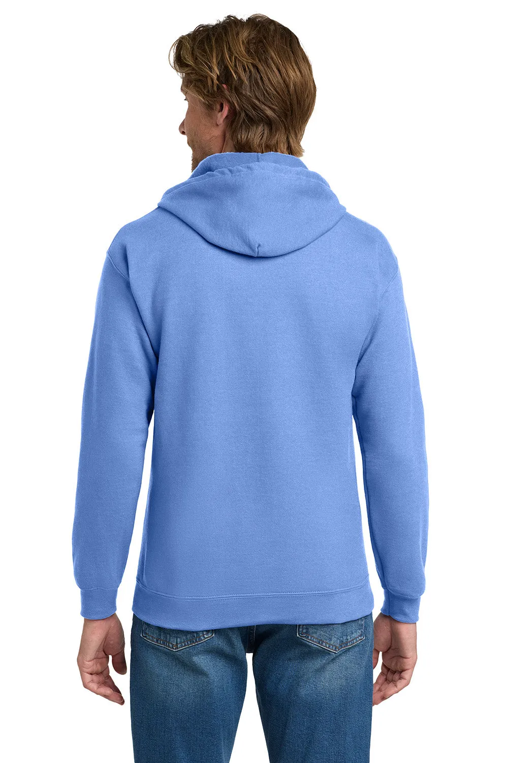 Gildan Mens Pill Resistant Full Zip Hooded Sweatshirt Hoodie w/ Pockets - Carolina Blue