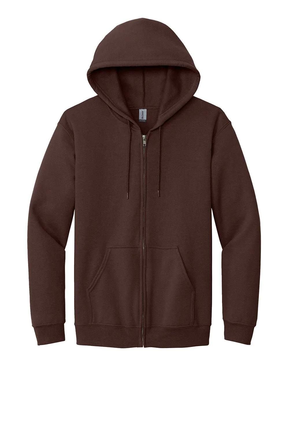 Gildan Mens Pill Resistant Full Zip Hooded Sweatshirt Hoodie w/ Pockets - Dark Chocolate Brown  Affordable Clothing Gildan