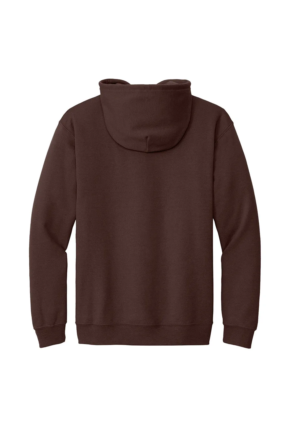 Gildan Mens Pill Resistant Full Zip Hooded Sweatshirt Hoodie w/ Pockets - Dark Chocolate Brown
