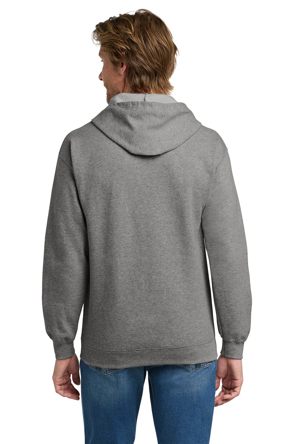 Gildan Mens Pill Resistant Full Zip Hooded Sweatshirt Hoodie w/ Pockets - Heather Graphite Grey  Affordable Clothing Gildan