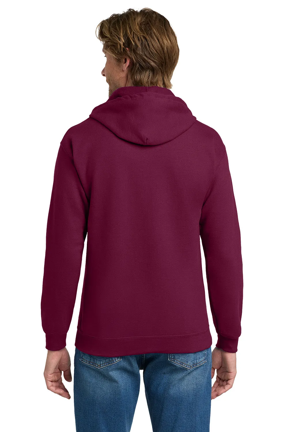 Gildan Mens Pill Resistant Full Zip Hooded Sweatshirt Hoodie w/ Pockets - Maroon  Affordable Clothing Gildan