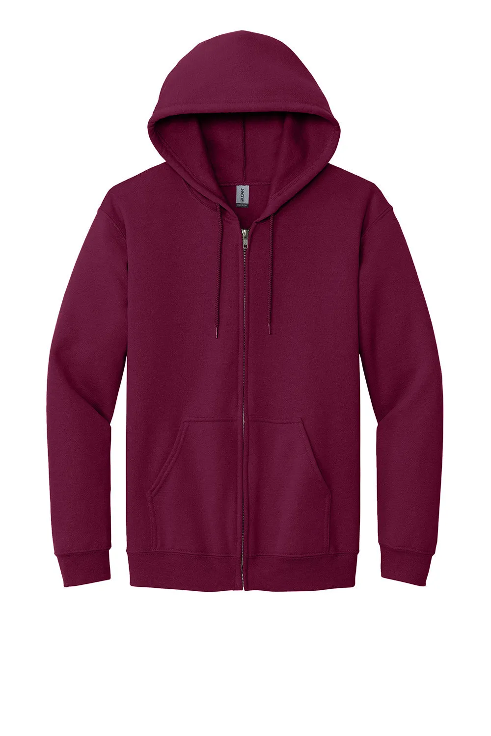 Gildan Mens Pill Resistant Full Zip Hooded Sweatshirt Hoodie w/ Pockets - Maroon  Affordable Clothing Gildan