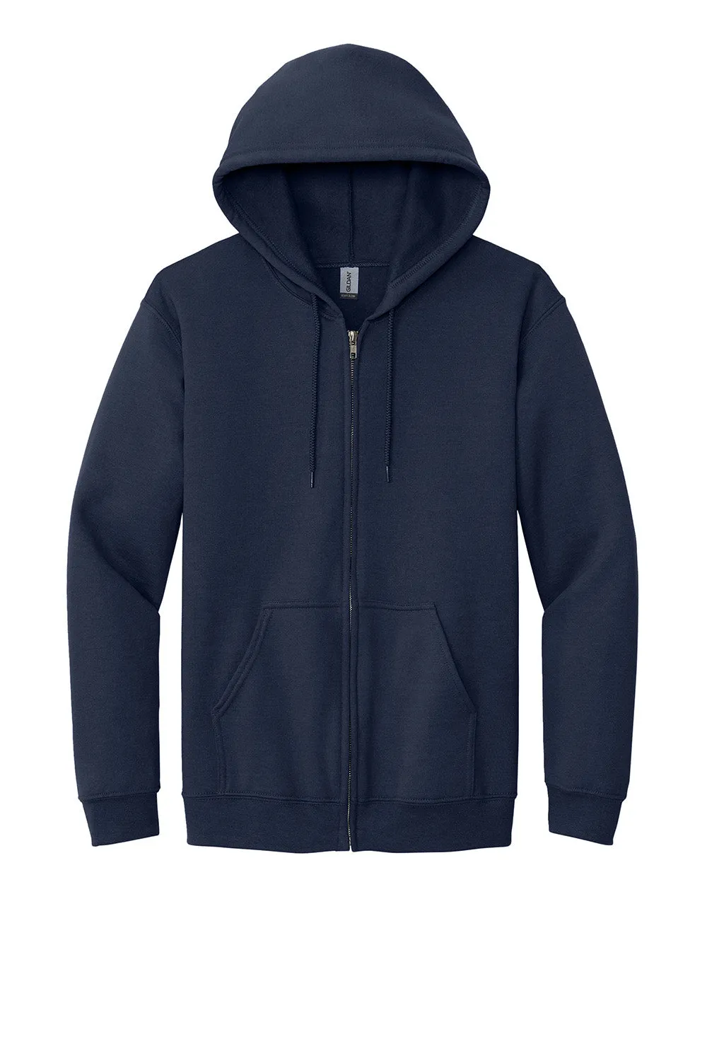 Gildan Mens Pill Resistant Full Zip Hooded Sweatshirt Hoodie w/ Pockets - Navy Blue  Affordable Clothing Gildan