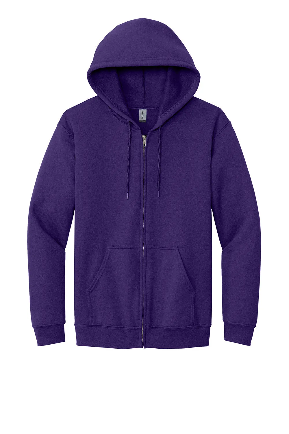 Gildan Mens Pill Resistant Full Zip Hooded Sweatshirt Hoodie w/ Pockets - Purple