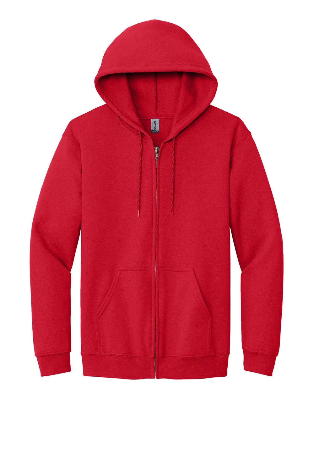 Gildan Mens Pill Resistant Full Zip Hooded Sweatshirt Hoodie w/ Pockets - Red  Affordable Clothing Gildan