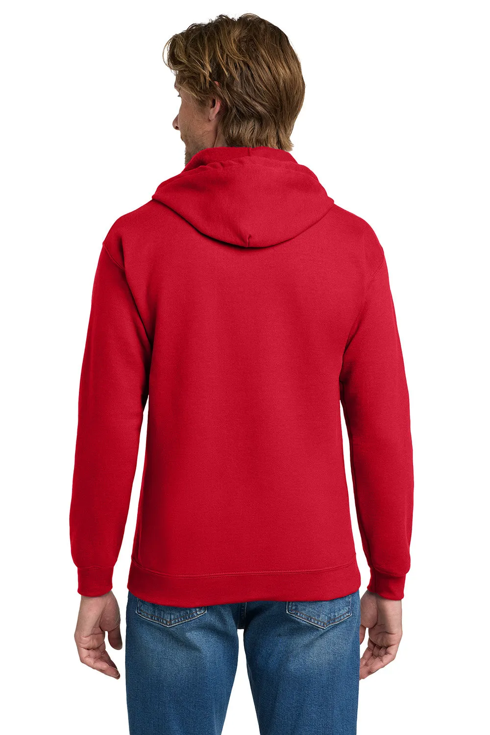Gildan Mens Pill Resistant Full Zip Hooded Sweatshirt Hoodie w/ Pockets - Red  Affordable Clothing Gildan