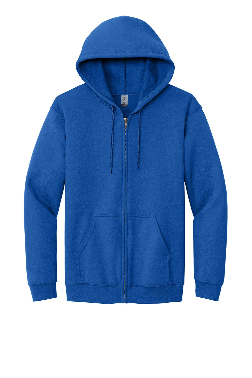 Gildan Mens Pill Resistant Full Zip Hooded Sweatshirt Hoodie w/ Pockets - Royal Blue
